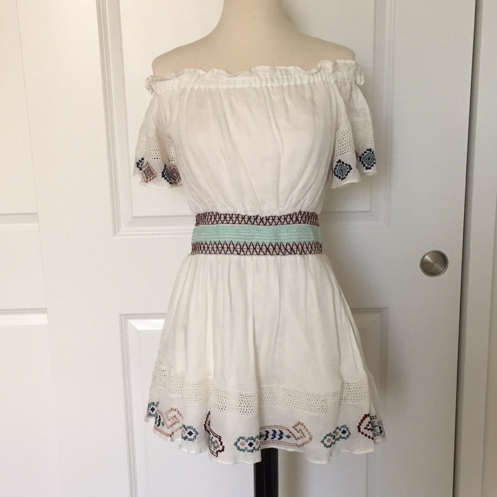 CLEARANCE! white off shoulder ruffle summer dress
